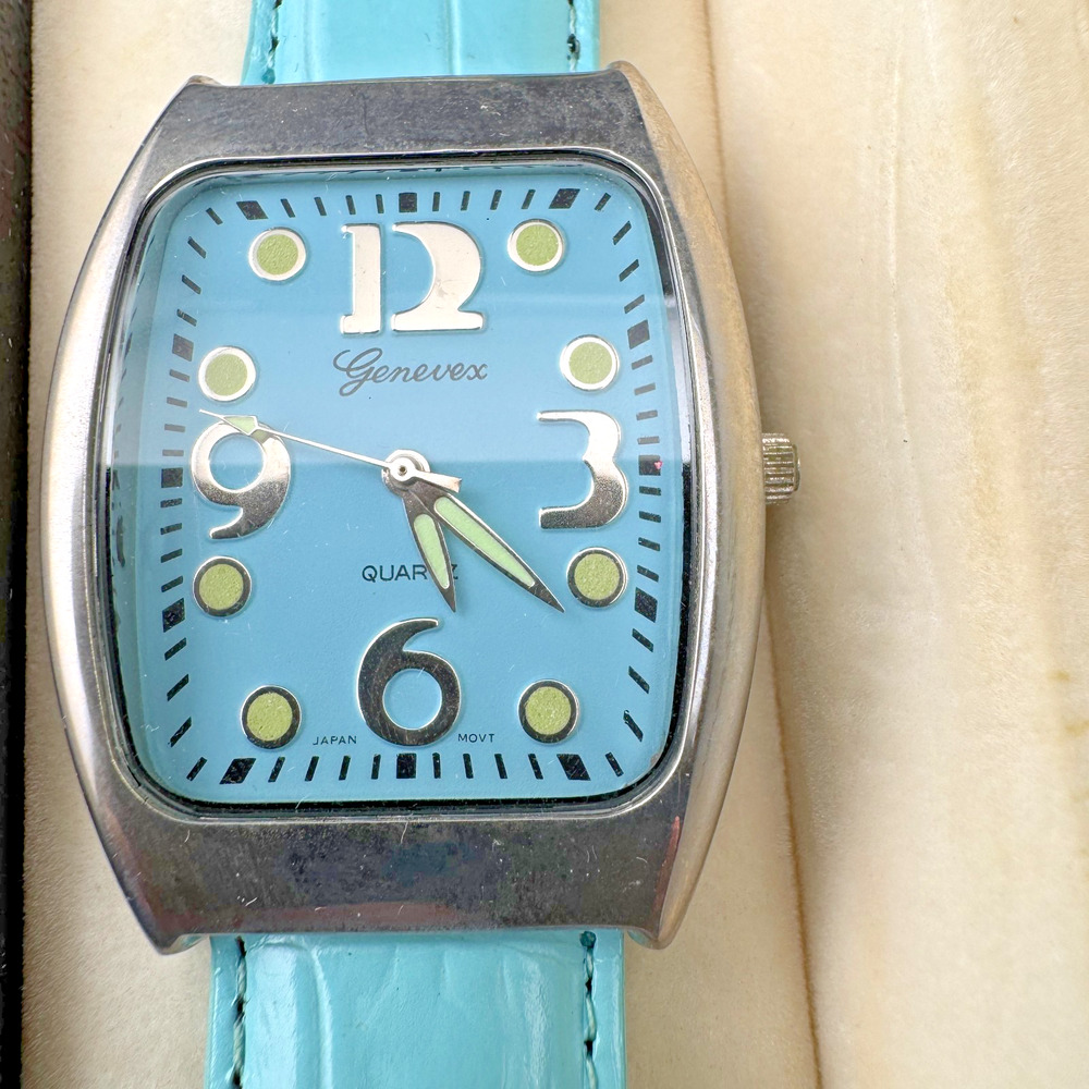 Genevex Limited Edition Watch, Turquoise Dial, Quartz, Box